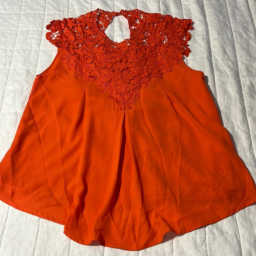 Orange flower blouse